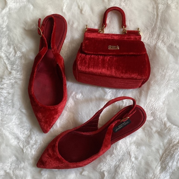 Authentic Dolce & Gabbana Velvet Micro Sicily Bag and Shoes - Picture 3 of 16